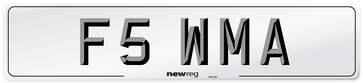 F5 WMA Number Plate from New Reg